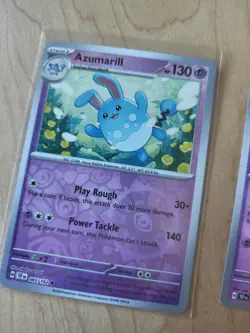 Azumarill and Marill Temporal Forces Pokemon Card Lot X3 NM Reverse Holo - Image 2