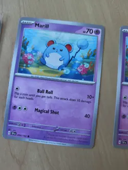 Azumarill and Marill Temporal Forces Pokemon Card Lot X3 NM Reverse Holo - Image 3