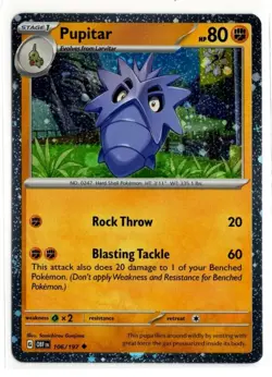 Pupitar 106/197 Cosmos Holo Obsidian Flames Promo Pokemon Card NM - Image 1