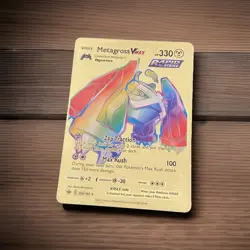 Pokemon Rainbow Metagross VMax Gold Foil Fan Art Card - Image 1