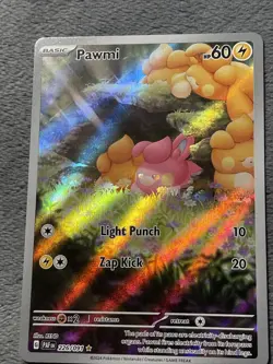 Pawmi 226/091 Illustration Rare Full Art Holo Pokemon Card 2024 Paldean Fates - Image 2