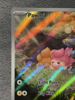 Pawmi 226/091 Illustration Rare Full Art Holo Pokemon Card 2024 Paldean Fates - Image 3