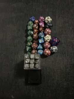 Big Lot Of 64 Dice Chessex MTG Spindown Oversize Spindown 6 Side Varying Sizes - Image 1