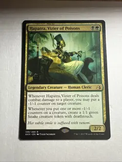 MTG Hapatra, Vizier of Poisons, Amonkhet, Damaged, English - Image 1
