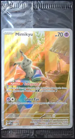 Pokemon TCG Mimikyu SVP 075 2024 Paldean Fates ETB Sealed Black Star Promo Card - Image 1