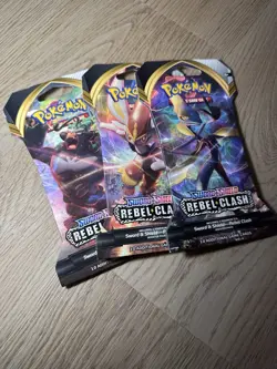 Pokemon TCG Rebel Clash Sleeved Booster Packs, 3 Sealed Booster Packs! - Image 1