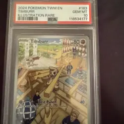 Pokemon TCG -Timburr S&V Twilight Masquerade illustration rare #183/167 PSA 10 - Image 1