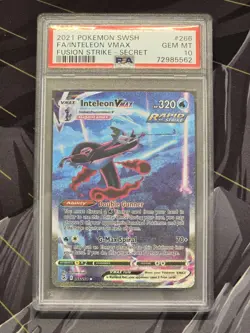 2021 Pokemon Inteleon VMAX Alt Art Fusion Strike 266/264 PSA 10 GEM MINT - Image 1