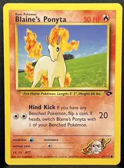 Pokemon TCG Blaine's Ponyta Gym Challenge 64/132 Unlimited - Image 1