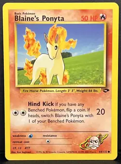 Pokemon TCG Blaine's Ponyta Gym Challenge 64/132 Unlimited - Image 2
