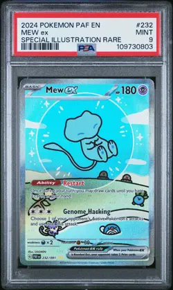 2024 POKEMON PAF EN-PALDEAN FATES SPECIAL ILLUSTRATION RARE #232 MEW EX PSA 9 - Image 1