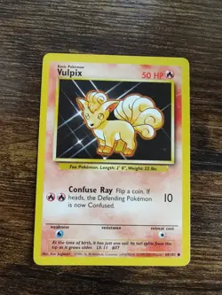 Pokemon Vulpix 68/102 Base Set UK Print 1999-2000 - Image 2