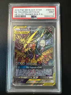 Pokemon TCG - Moltres, Zapdos & Articuno GX PSA 9 Mint - SM210 Black Star Promo - Image 1