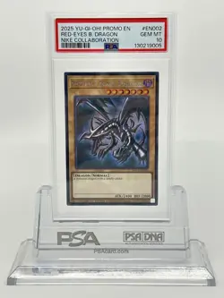 PSA 10 Yugioh Red-Eyes Black Dragon Nike Worlds Promo NKC1-EN002 Collaboration - Image 1
