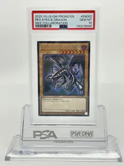 PSA 10 Yugioh Red-Eyes Black Dragon Nike Worlds Promo NKC1-EN002 Collaboration - Image 1