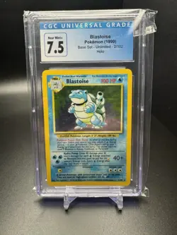 CGC 7.5 Blastoise 1999 Base Set 2/102 Holo Pokemon Card - Image 1