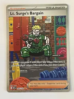 Lt. Surge’s Bargain 185/132 SIR Mega Evolutions Pokemon Card - Near Mint - Image 1