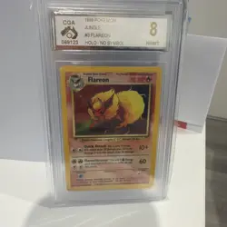 FLAREON Pokemon TCG Card 3/64 Jungle Holo - Rare - PSA 8 NM-MT - Image 1