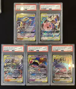 PSA 10 Pokemon Card Game Japanese Tag Team GX RR 5 Card Set Bulk Holo - Image 1
