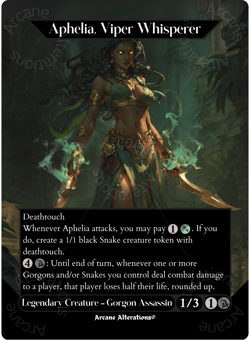Aphelia, Viper Whisperer - Full Art Altered Art Custom Proxy Cards - Image 1