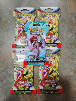 5 Sealed Pokemon Trading Card Games Scarlett And Violet Journey Together - Image 1