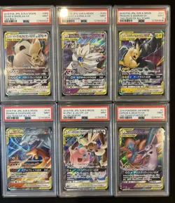 PSA 9 Pokemon Card Game Japanese Tag Team GX RR 6 Card Set Bulk Holo - Image 1