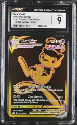 CGC 9 MINT Mew VMAX 2022 Lost Origin TG30/TG30 Trainer Gallery Holo Pokemon Card - Image 1