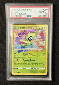 PSA 10 Celebi 009/185 Amazing Rare SWSH: Vivid Voltage Pokemon TCG - Image 1