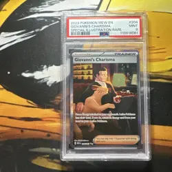 PSA 9 MINT Giovanni's Charisma 204/165 Sv: Scarlet & Violet 151 Holo Pokemon - Image 1