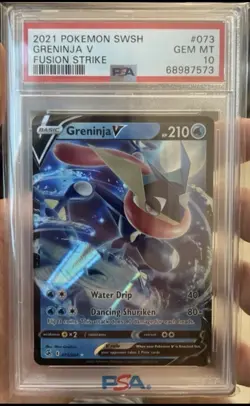 2021 Pokemon Fusion Strike #073 Greninja V PSA 10 - Image 1