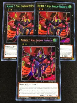 Yugioh Number 2: Ninja Shadow Mosquito BLCR-EN029 1ST SECRET x3 (NM) - Image 1