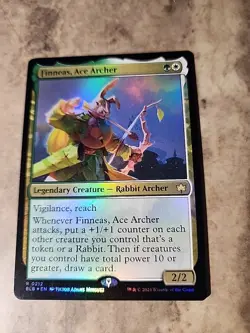 Finneas, Ace Archer Bloomburrow MTG Card, Foil Rare, M/Nm Condition 212 - Image 1