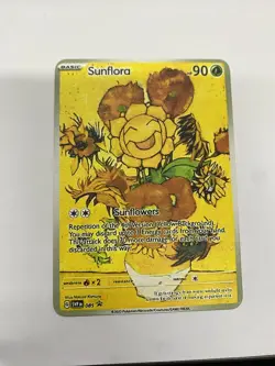 Sunflora Van Gogh Gold Metal Pokemon Card-Collectible Gift Display！ NICE - Image 1
