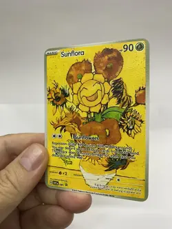Sunflora Van Gogh Gold Metal Pokemon Card-Collectible Gift Display！ NICE - Image 3