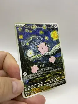 Clefairy Van Gogh Gold Metal Pokemon Card-Collectible Gift Display！ NICE - Image 1