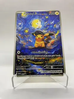 Pikachu Van Gogh Gold Metal Pokemon Card-Collectible Gift Display！ NICE - Image 1
