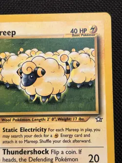 1st Edition Mareep 65/111 Common Neo Genesis Pokemon Card LP - Image 3