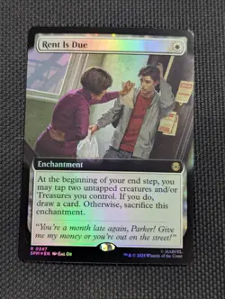 Rent is Due #247 FOIL EXTENDED NM/M MTG Spiderman Magic Card - Image 1