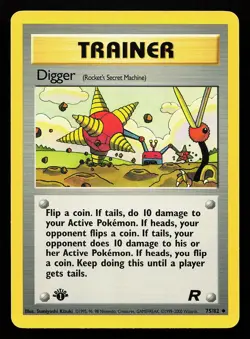 Digger (Rocket's Secret Machine) 75/82 1st Edition Team Rocket Pokemon Card - Image 1