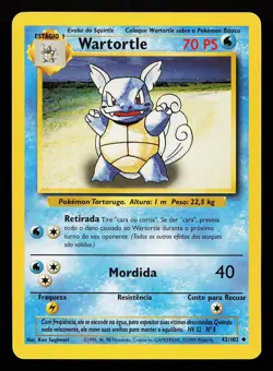 Wartortle 42/102 PORTUGUESE Evolution Box ERROR Base Set Pokemon Card - Image 1