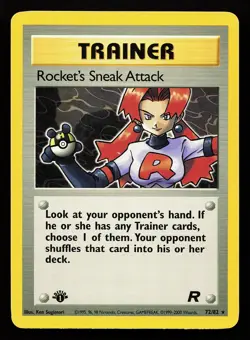 Rocket's Sneak Attack 72/82 Rare 1st Edition Team Rocket Pokemon Card - Image 1