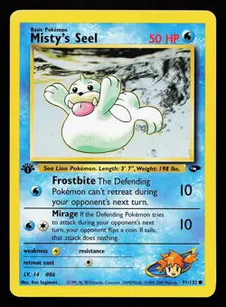 Misty's Seel 91/132 1st Edition Gym Challenge Pokemon Card - Image 1