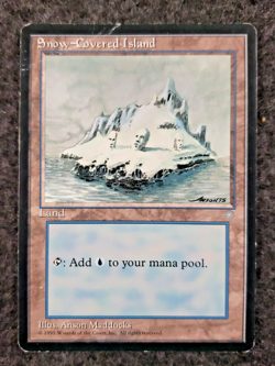 MTG Snow-Covered Island Ice Age Magic the Gathering HP (DS3D1L1) - Image 1