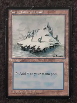 MTG Snow-Covered Island Ice Age Magic the Gathering HP (DS3D1L1) - Image 3