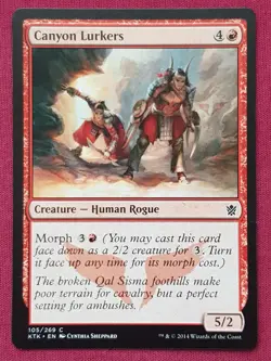 Magic The Gathering KHANS OF TARKIR CANYON LURKERS red card MTG - Image 1