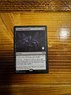 MTG Duskmourn: House of Horror Demonic Counsel #92 Prize Pack Promo LP/NM - Image 1