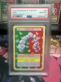 Onix Topsun Japanese Pokemon Green Back PSA 10 GEM MT 1997 - Image 1