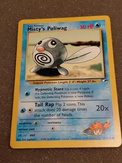 Pokemon - Lot Of 2 - Mistys Poliwag - Gym Challenge, Gym Heroes - Image 4