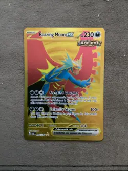 NM Pokemon Paradox Rift Roaring Moon EX Hyper Rare Full Art 262 #262/182 - Image 1