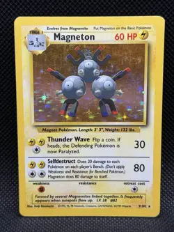 Magneton 9/102 - Base Set Holo Rare Vintage 1999 WoTC Pokemon TCG - LP - Image 1